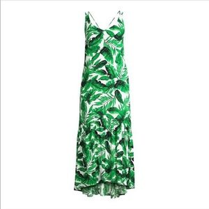 Scoop NYC Green Leaf Print Maxi Dress